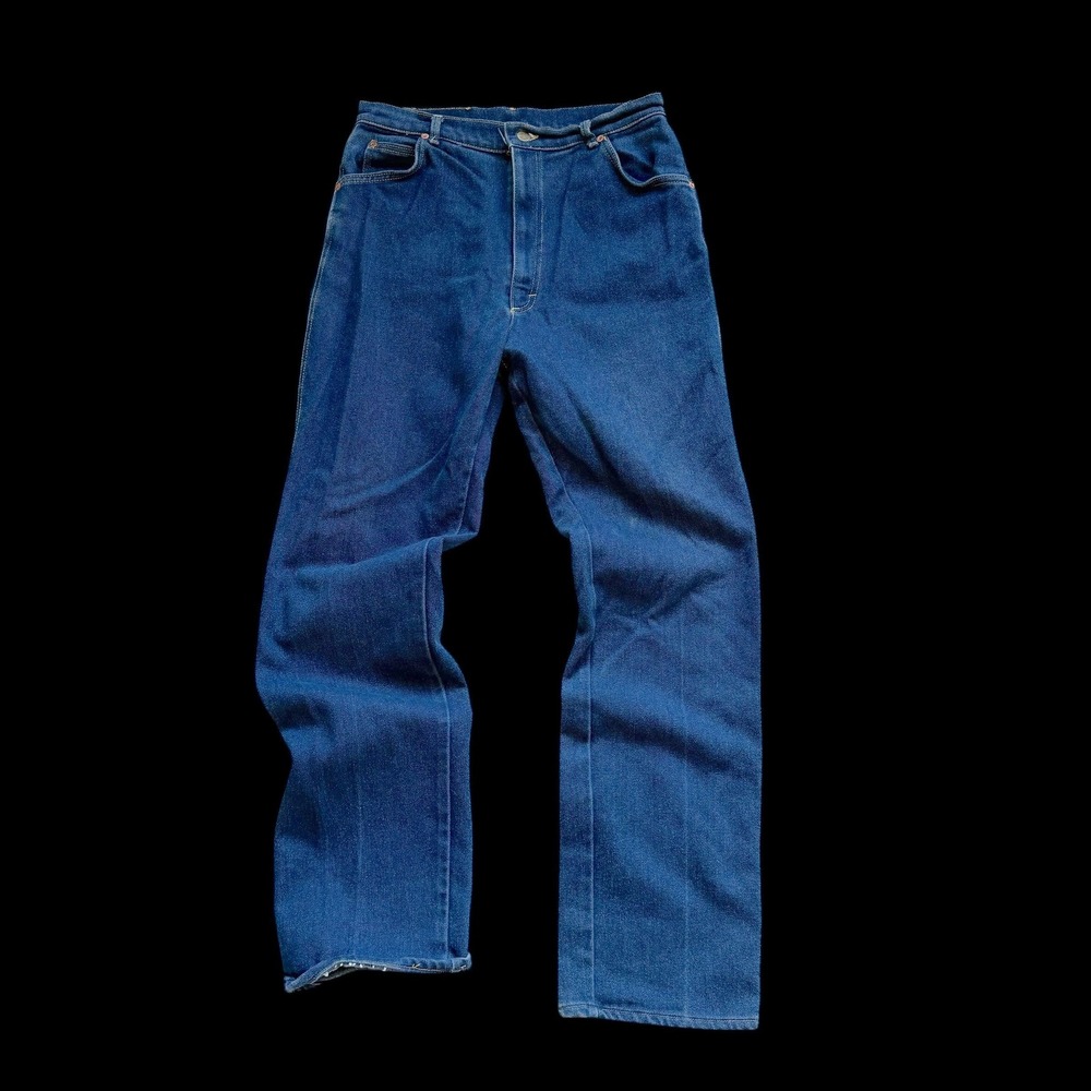 70's Lee Riders Vintage Straight Leg High Rise Blue Denim Jeans 18 31x31 USA